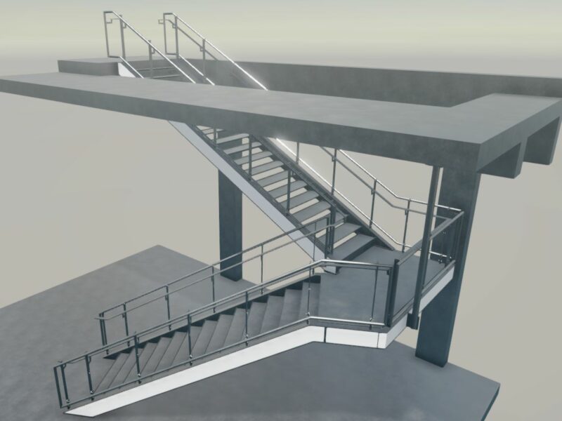 modélisation de structure métallique escalier